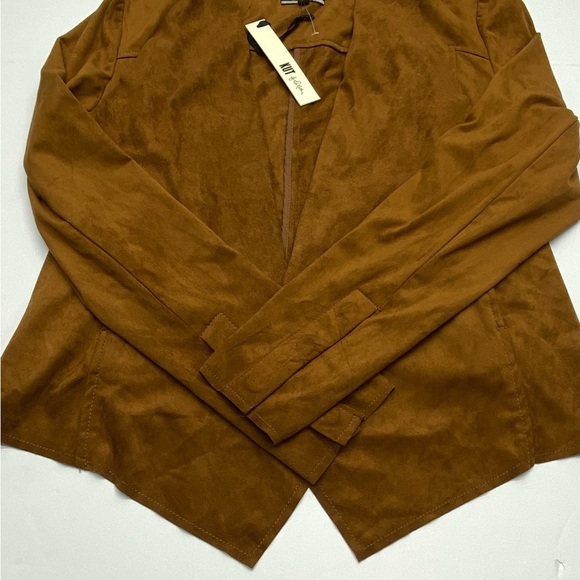Kut from the Kloth NWT Tan Faux Suede Women's Open Blazer LG Pockets - Picture 15 of 15